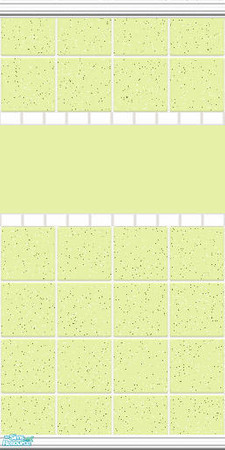 Sims 2 — nm Speckle Chartreuse Bath by Henwen — A blast from the 50's. Speckled tiles in a retro color for your bath.