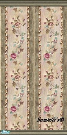 Sims 2 —  by Samielle — Beautiful roses wallpaper for bedroom or sunroom. Set consists of 2 walls and 2 floors. Hope you