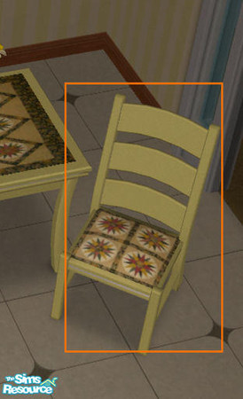 Sims 2 — Chair seat cover by daydream58 — The BitzyBus mesh file takes it's wood colors from the value counters. You need