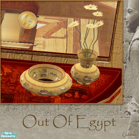 Sims 2 — Out of Egypt - Deco Vase and Bowl by Cashcraft — Out of Egypt and into your home is an exotic bedroom set. The