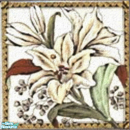 Sims 2 — White Lily - Antique Tile by jembaby04 — Old antique tiles to give your sims' homes that extra homey touch they
