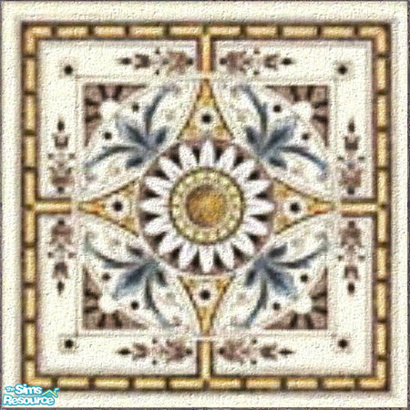 Sims 2 — Geometric Flower - Antique Tile by jembaby04 — Old antique tiles to give your sims' homes that extra homey touch