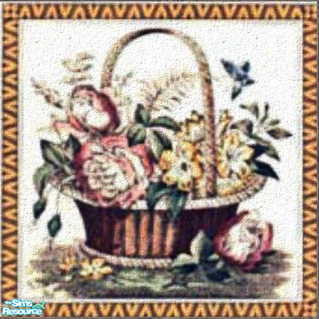 Sims 2 — Flower Basket - Antique Tile by jembaby04 — Old antique tiles to give your sims' homes that extra homey touch