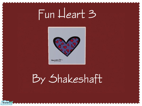 Sims 2 — Fun Heart 3 by Shakeshaft — Part of a set of 3 modern Fun Heart Prints. ** TSRAA **
