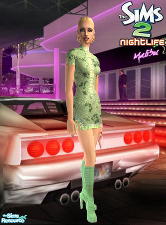 Sims 2 — Green Chinese Dress by sgoobysnacks — Green Chinese Dress is based on my good friend Juliette's wonderfull Alpha