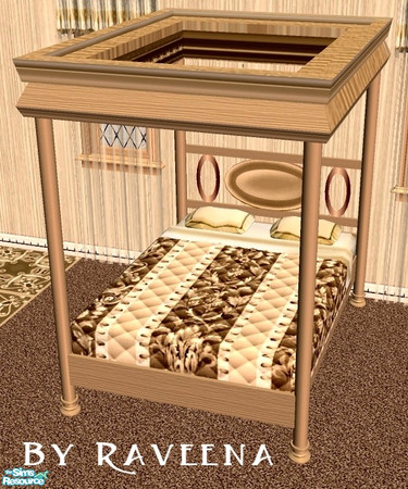 Sims 2 — Seville Bedroom Suite - Bed Frame by Raveena — Part of the Seville Bedroom Suite. You need Cashcraft's mesh for
