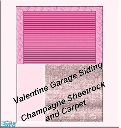 Sims 2 — Valentine Garage Siding by Lorah — Happy Valentines Day! Garage siding, champange sheetrock wall and berber