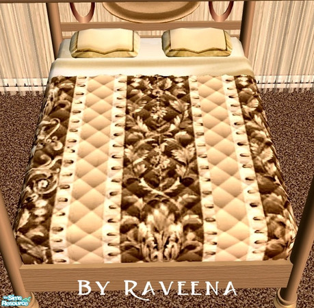 Sims 2 — Seville Bedroom Suite - Bedding by Raveena — This is the bedding only. Download the bed frame in another file.