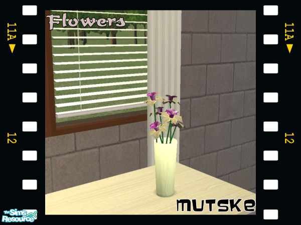 Sims 2 — Lewis Flowers Purple Recolor by Mutske — Contemporary casual diningroom in darkwood. Contains 5 new meshes. Also