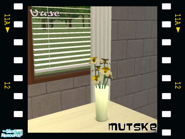 Sims 2 — Lewis Vase White Recolor by Mutske — Contemporary casual diningroom in darkwood. Contains 5 new meshes. Also