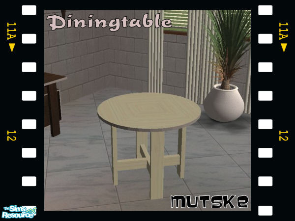 Sims 2 — Lewis Diningtable Recolor by Mutske — Contemporary casual diningroom in darkwood. Contains 5 new meshes. Also