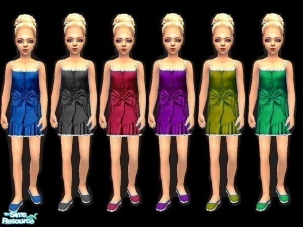 Sims 2 — bow dresses by juttaponath — Do not recolour and upload or reupload. Thank you.