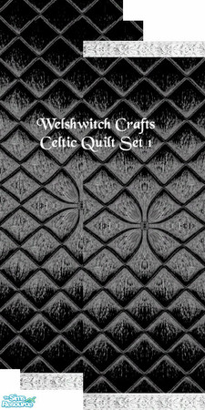 Sims 2 — CelticQuilt Black by WelshWitch — Celtic Quilt Wallpaper sets. Ideal for sim homes, gothic halls, nightclubs,