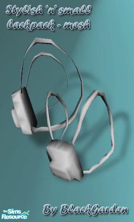 Sims 2 — Mesh BGafAccessoryBackpackTiny_Sep07 by BlackGarden — The mesh for my new backpack set. Probably wouldn\'t sit