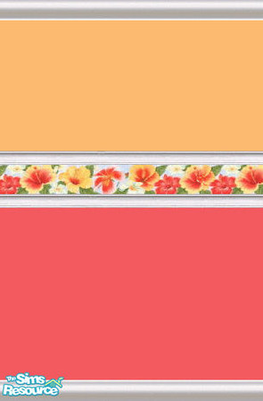 Sims 2 — Hibiscus  Walls by smurfberry32 — Hibiscus walls to make your sims fee like they are in Hawaii! I hope you