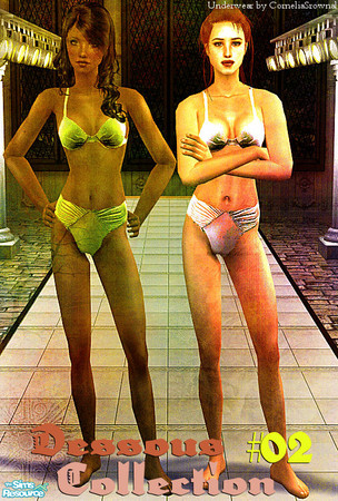 Sims 2 — DessousCollection #02 by CorneliaSrownal — A glamorous set of silky sparkling underwear for your adult female