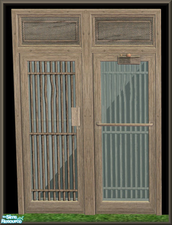 Sims 2 — NK Grey Country Oak Build Set - Gone Legit Door by MoMama — The Gone Legit door has both a sturdy frame in Grey