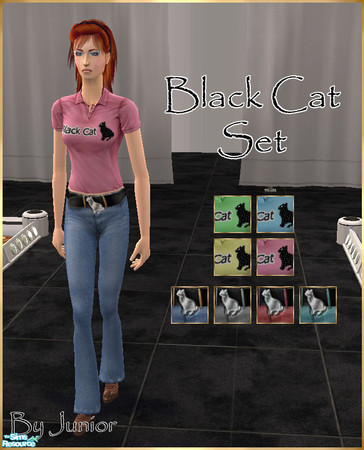 Sims 2 — ..:: Black Cat Set ::.. by Junior_bad — I love Black Cat :)