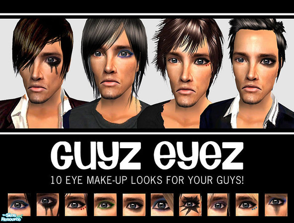 Sims 2 — Guyz Eyez by 06bek — This collection of 10 guys eye-makeup looks was inspired by Daniel Johns (Silverchair) and
