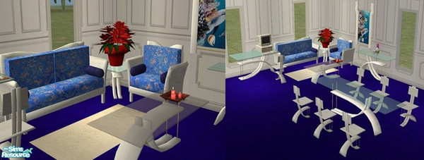 Sims 2 — Modern Living White by Riverwillows — Nice white recolor of Atwa's Modern Living Room, with Detimgi's Ice Living