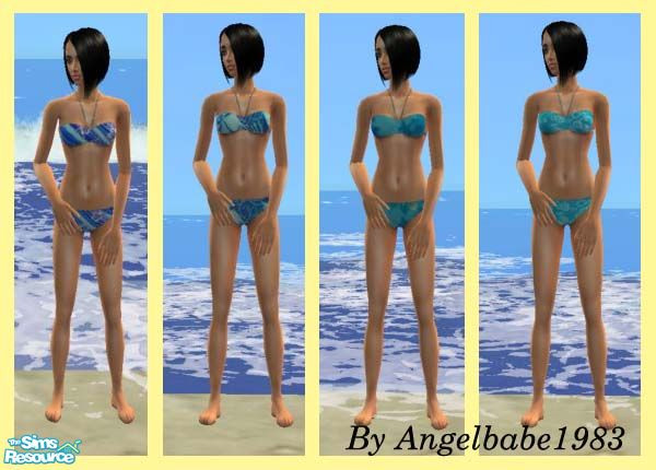 Sims 2 — Lacey Set by Angelbabe1983 — Here are 4 swimsuits for your Female Adult Sims. They are all in some sort of Blue