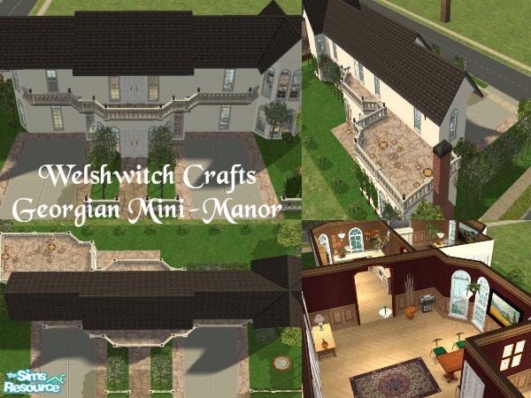 Sims 2 — Georgian Mini-Manor by WelshWitch — A mini-georgian manor for family sims that want the style in a more compact