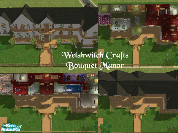 Sims 2 — Bouquet Manor by WelshWitch — Request by Flowergirl, for large 8 bedroomed family home. Victorian style home,
