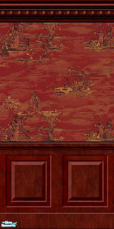 Sims 2 — Red Oriental - Antique Wall by jembaby04 — Part of the Antique Wall Set 1. TSRAA