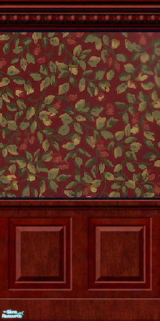 Sims 2 — Red Watercolor Vines - Antique Wall by jembaby04 — Part of the Antique Wall Set 1. TSRAA