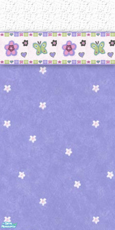 Sims 2 — Floral Purple Butterflies by STP Carly — A touch of the outdoors with some fun floral printed wallpapers.