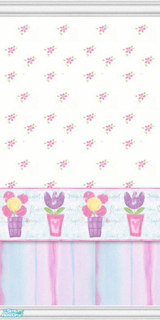 Sims 2 — Floral Pots by STP Carly — A touch of the outdoors with some fun floral printed wallpapers.