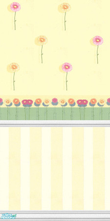 Sims 2 — Floral Garden by STP Carly — A touch of the outdoors with some fun floral printed wallpapers.
