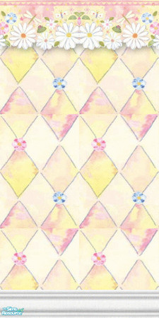 Sims 2 — Floral Diamonds by STP Carly — A touch of the outdoors with some fun floral printed wallpapers.