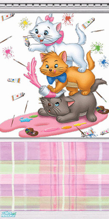 Sims 2 — AristoCats by calienrealmscat — Wallpaper for a little girls room.