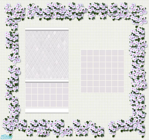 Sims 2 — Maxis Bath Lavender by Henwen — Originally a Maxis bath wall that I remade with a soft lavender tile, and a