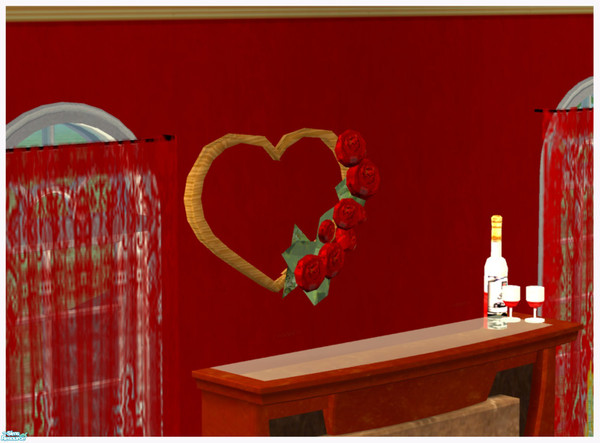 Sims 2 — Lovers Suite - Wreath by Dgandy — Create a romantic setting for those sims who like red, the color of love!