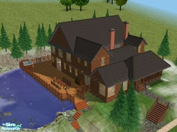 Sims 2 — Lake Getaway Cabin by Whisper377 — Rustic cabin nested in the mountains on the lake shore, part of the Lake