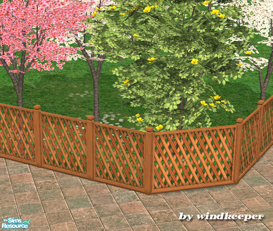 Sims 2 — Wooden latice screen fence by Windkeeper — <strong>At least one (any) expansion pack required.</strong> The