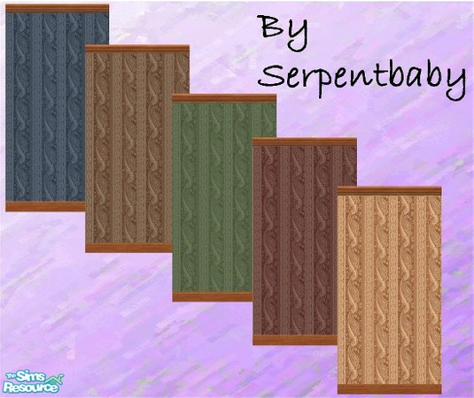 Sims 2 — Paisleys by Serpentbaby — Paisley wallpaper in slate blue, seinna, sage, rust, and amber. By Serpentbaby.