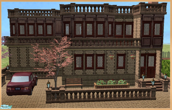 Sims 2 — Beccan Brownstone 4 by galilea — Plain, simple, and brown. Built to last for generations and for easy game-play.
