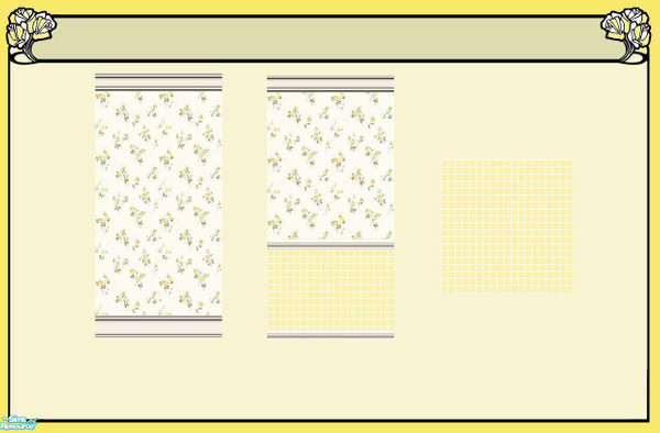 Sims 2 — Yellow Rose Buds by Henwen — For bedroom and bath. ~TSRAA~
