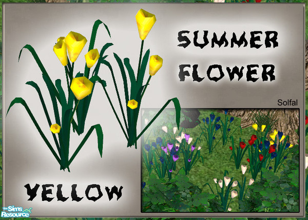 Sims 2 — Summer Flower Yellow by solfal — Smaller version of my beach flower These plants needs no water. They can