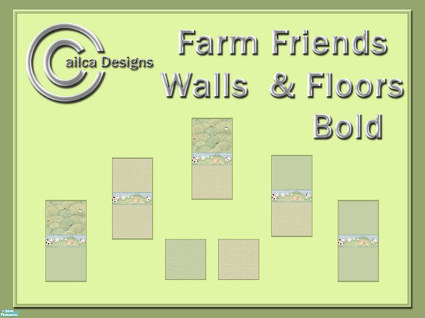 Sims 2 — Farm Friends Bold Walls & Floors by Cailca — -
