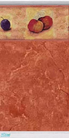 Sims 2 — Orange fruit with border by mightyfaithgirl — A very orangy fruity wallpaper for your kitchen!