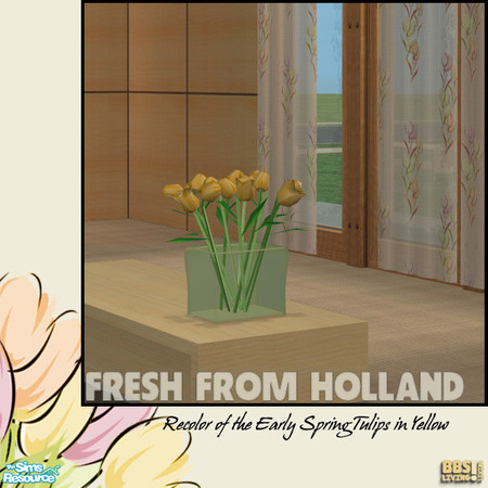 Sims 2 — Fresh From Holland, Tulips in Yellow by BetterbeSim — Fresh From Holland, the "Early Spring" tulips