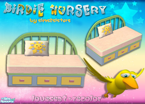 Sims 2 — S2S Birdie Nursery - Loveseat - Recolor by sims2sisters — 