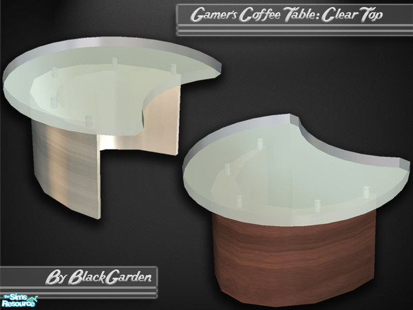 Sims 2 — Gamer\'s Livingroom: Clear Table Top by BlackGarden — This is a clear table top for the coffee table from the