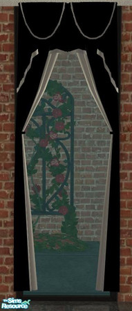 Sims 2 — Curtains Medium Black & White by ale0508 — 