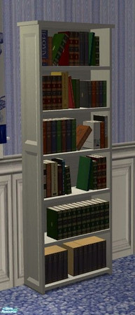Sims 2 — Sanctuary Bedroom - Bookcase by Riverwillows — Relaxing bedroom done is soft blues and florals. Meshes by