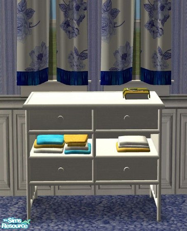 Sims 2 — Sanctuary Bedroom - Dresser by Riverwillows — Relaxing bedroom done is soft blues and florals. Meshes by